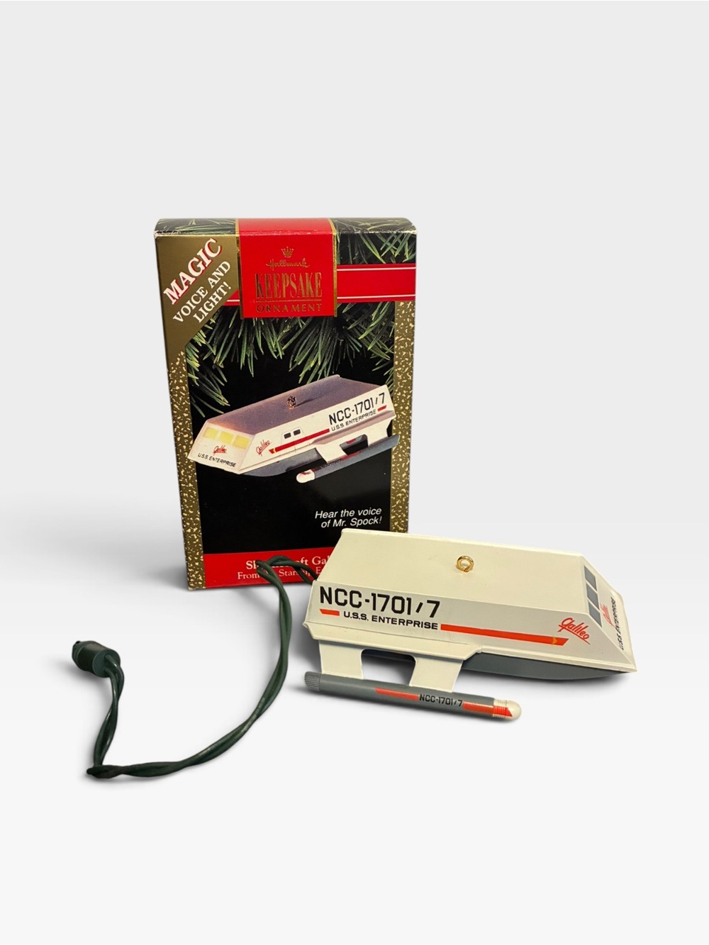 Hallmark 1992 Star Trek Shuttlecraft Galileo Ornament Spock Voice NCC-1701/7